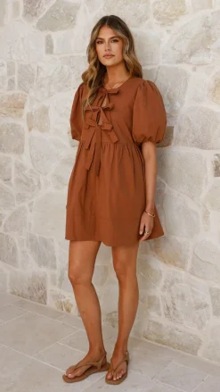 LILYWHYT Dresses|Mini^Arana Mini Dress - Chocolate