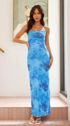 Sweet Acacia Dresses|Maxi^Ashley Maxi Dress - Dark Blue Floral