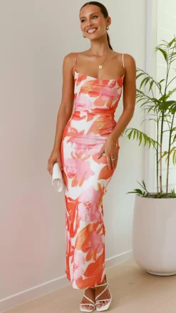 Sweet Acacia Dresses|Maxi^Ashley Maxi Dress - Pink/Orange Floral