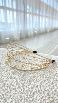 Morgan and Taylor Fascinators|Hair Accessories^Astra Headband - Gold