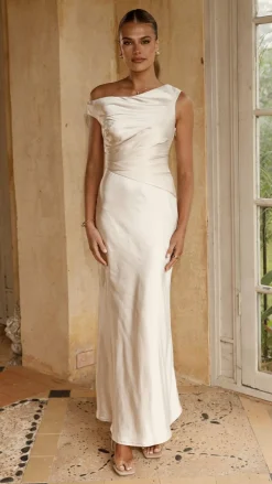 LILYWHYT Mon Cheri|Dresses^Auria Off Shoulder Maxi Dress - Champagne