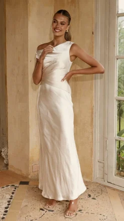 LILYWHYT Mon Cheri|Dresses^Auria Off Shoulder Maxi Dress - Champagne