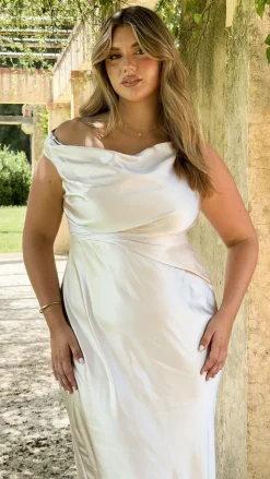 LILYWHYT Mon Cheri|Dresses^Auria Off Shoulder Maxi Dress - Champagne