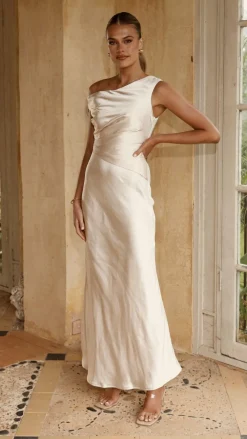 LILYWHYT Mon Cheri|Dresses^Auria Off Shoulder Maxi Dress - Champagne