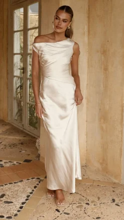 LILYWHYT Mon Cheri|Dresses^Auria Off Shoulder Maxi Dress - Champagne