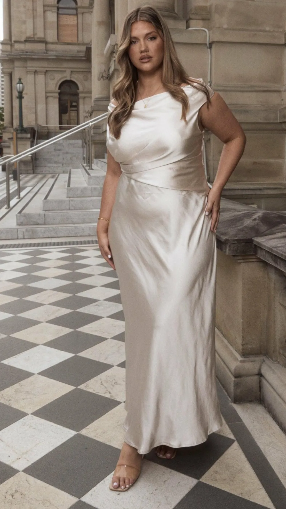 LILYWHYT Mon Cheri|Dresses^Auria Off Shoulder Maxi Dress - Champagne