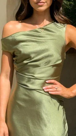 LILYWHYT Mon Cheri|Dresses^Auria Off Shoulder Maxi Dress - Olive