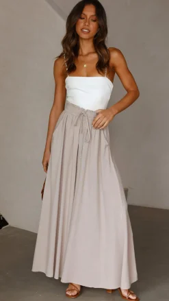 Iris Maxi Bottoms^Avery Wide Leg Pants - Beige