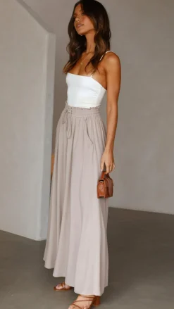 Iris Maxi Bottoms^Avery Wide Leg Pants - Beige