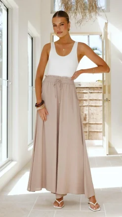Iris Maxi Bottoms^Avery Wide Leg Pants - Beige