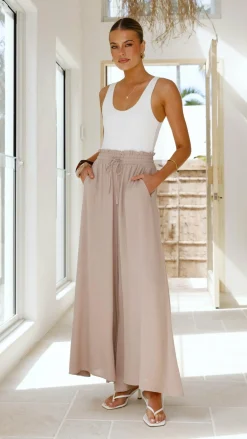 Iris Maxi Bottoms^Avery Wide Leg Pants - Beige