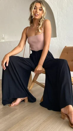 Iris Maxi Bottoms^Avery Wide Leg Pants - Black