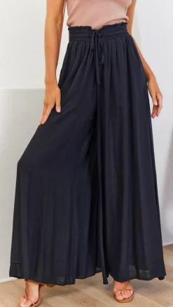 Iris Maxi Bottoms^Avery Wide Leg Pants - Black