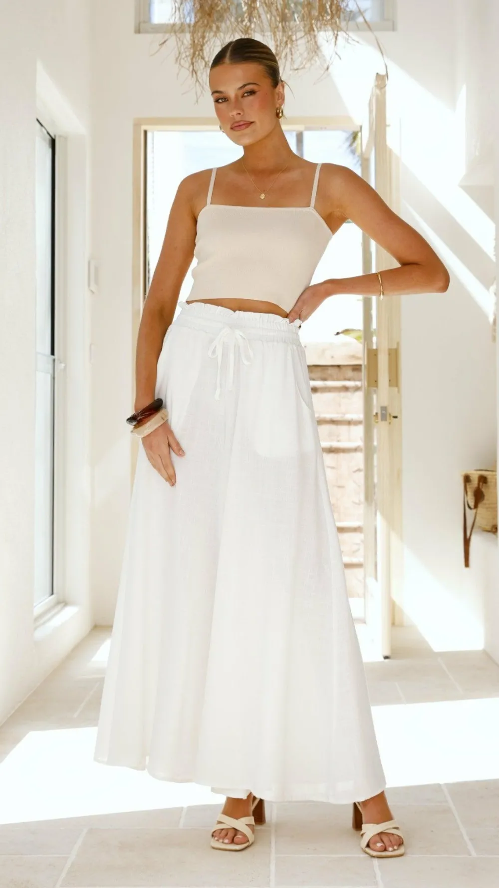 Iris Maxi Bottoms^Avery Wide Leg Pants - White