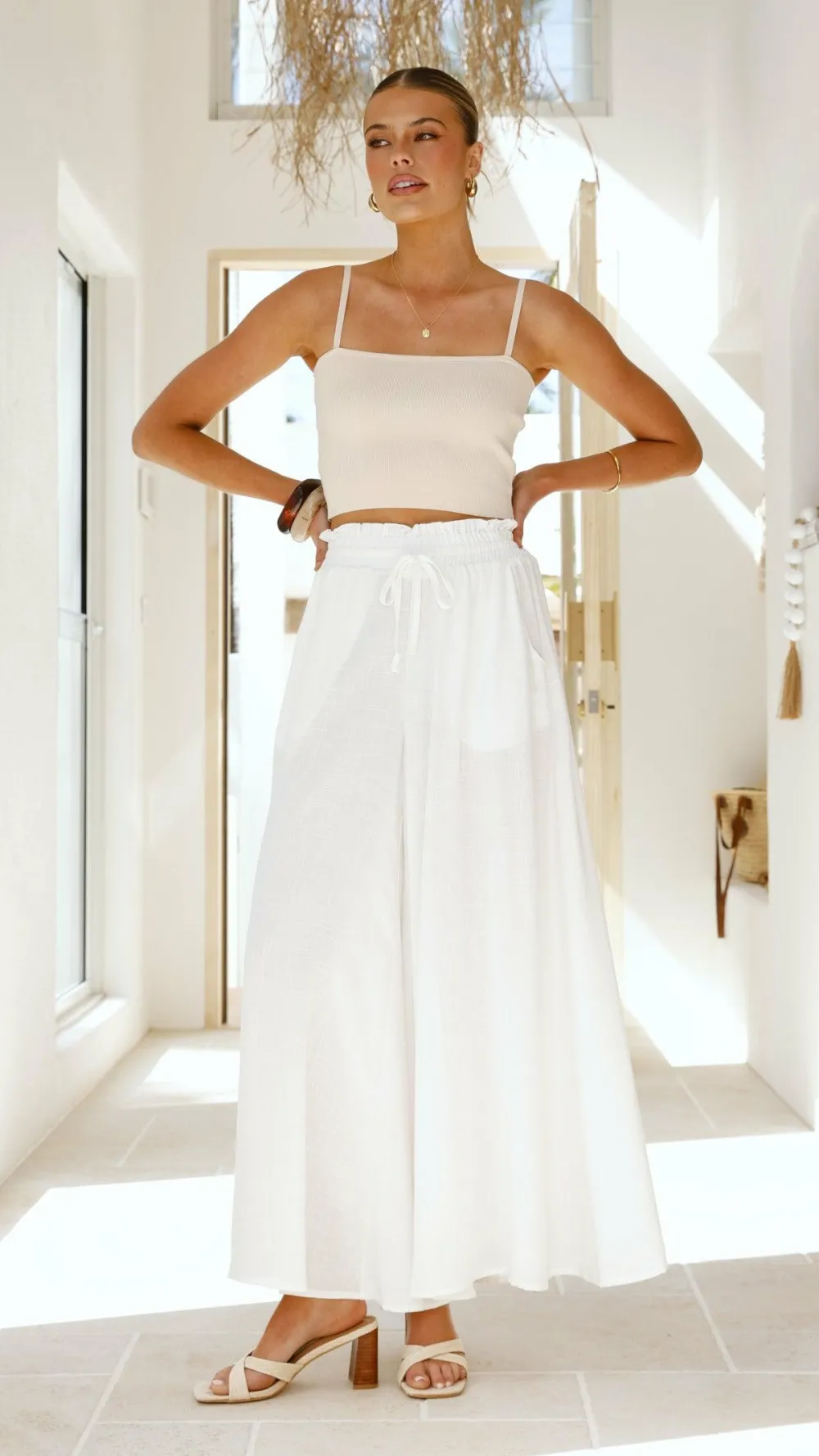 Iris Maxi Bottoms^Avery Wide Leg Pants - White