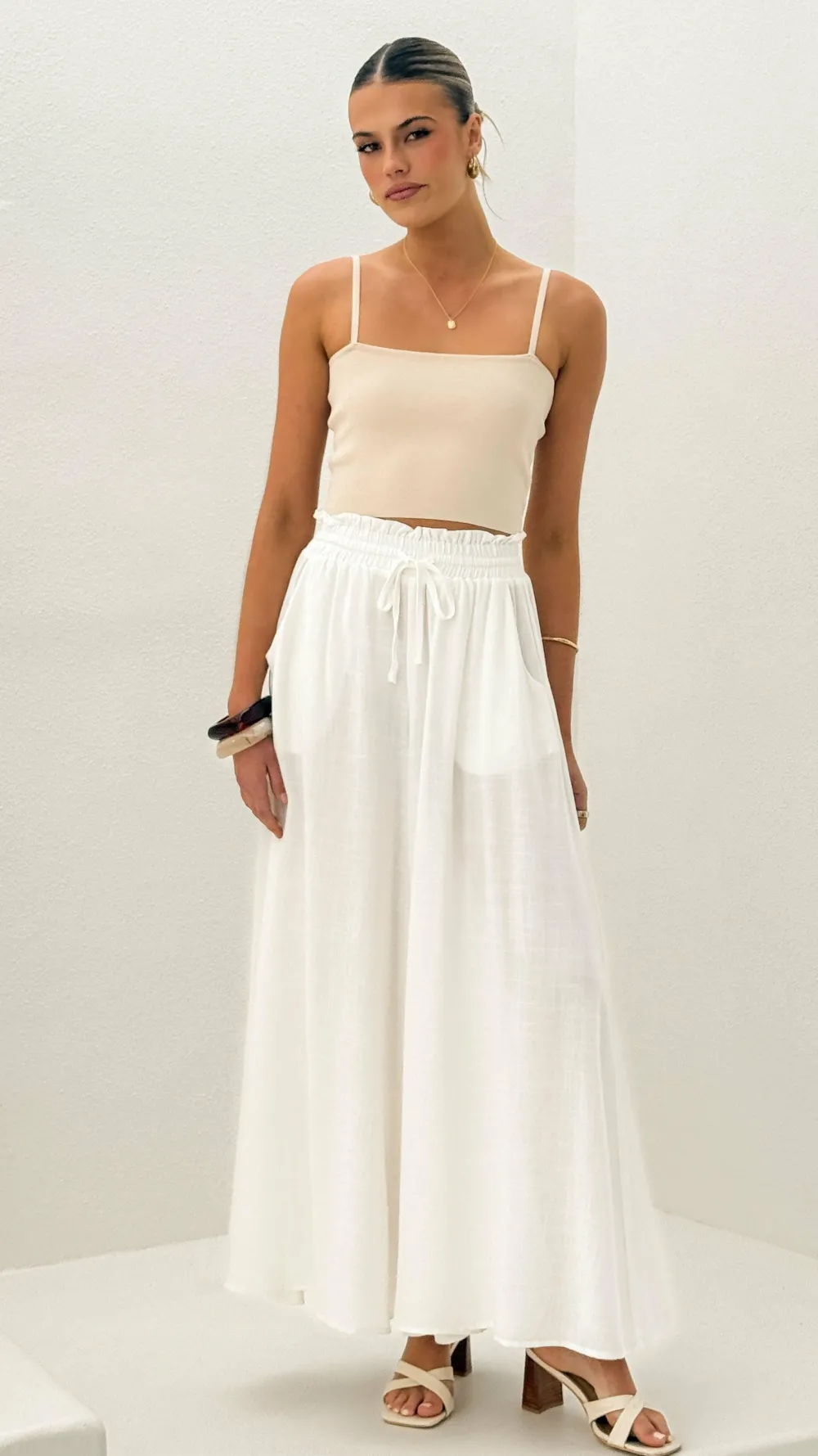 Iris Maxi Bottoms^Avery Wide Leg Pants - White
