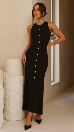 Alive Girl Knit Dresses|Knitwear^Aylah Knit Midi Dress - Black