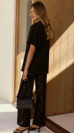 By Frankie Sets|Bottoms^Azura Shirt And Pants Set - Black