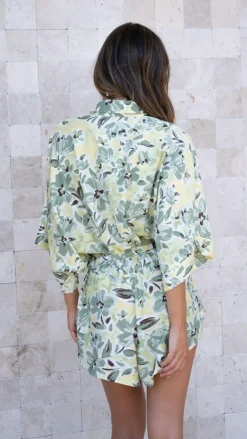 LILYWHYT Playsuits^Bailin Playsuit - Green Floral