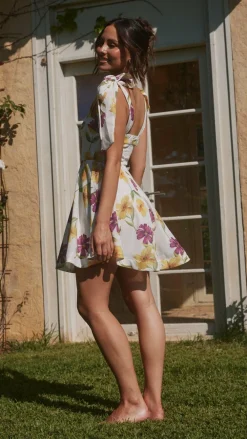 LILYWHYT Sale Dresses^Balta Mini Dress - White / Purple Floral