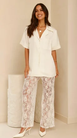 YH AND CO Bottoms^Baxter Pant - White Lace
