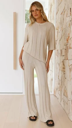 Burans Sets|Bottoms^Bayu Knit Pants - Cream