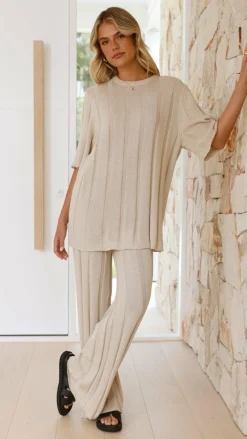 Burans Sets|Bottoms^Bayu Knit Pants - Cream