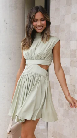 YH AND CO Sale Dresses^Beatrice Mini Dress - Sage