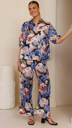 Bubblegum Sets|Bottoms^Becca Wide Leg Pants - Azure Donatella