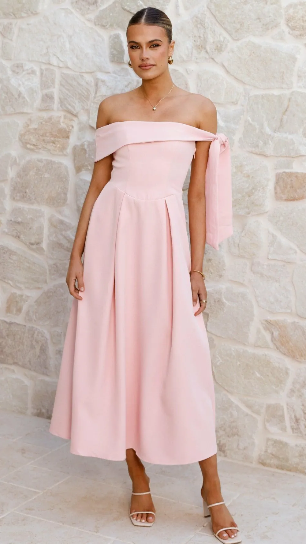 SASHA (BNE) Dresses|Midi^Bentley Off Shoulder Midi Dress - Pink
