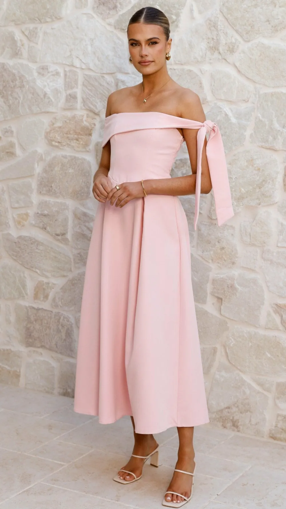 SASHA (BNE) Dresses|Midi^Bentley Off Shoulder Midi Dress - Pink