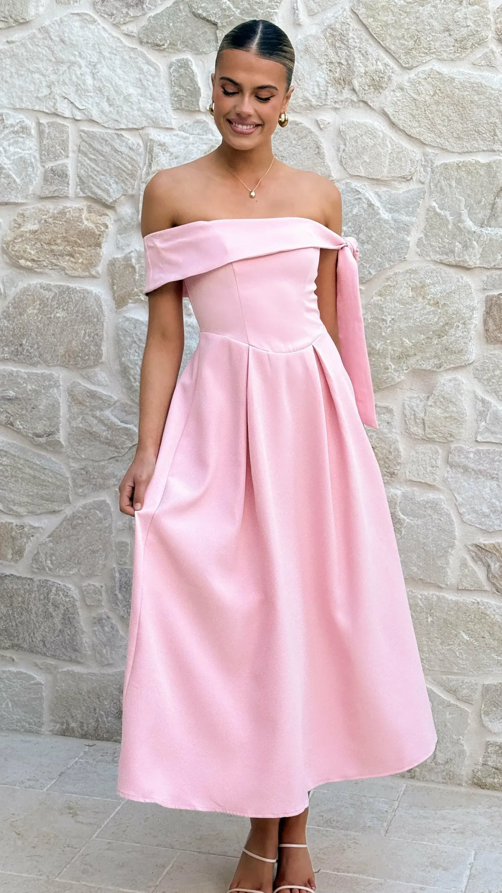 SASHA (BNE) Dresses|Midi^Bentley Off Shoulder Midi Dress - Pink