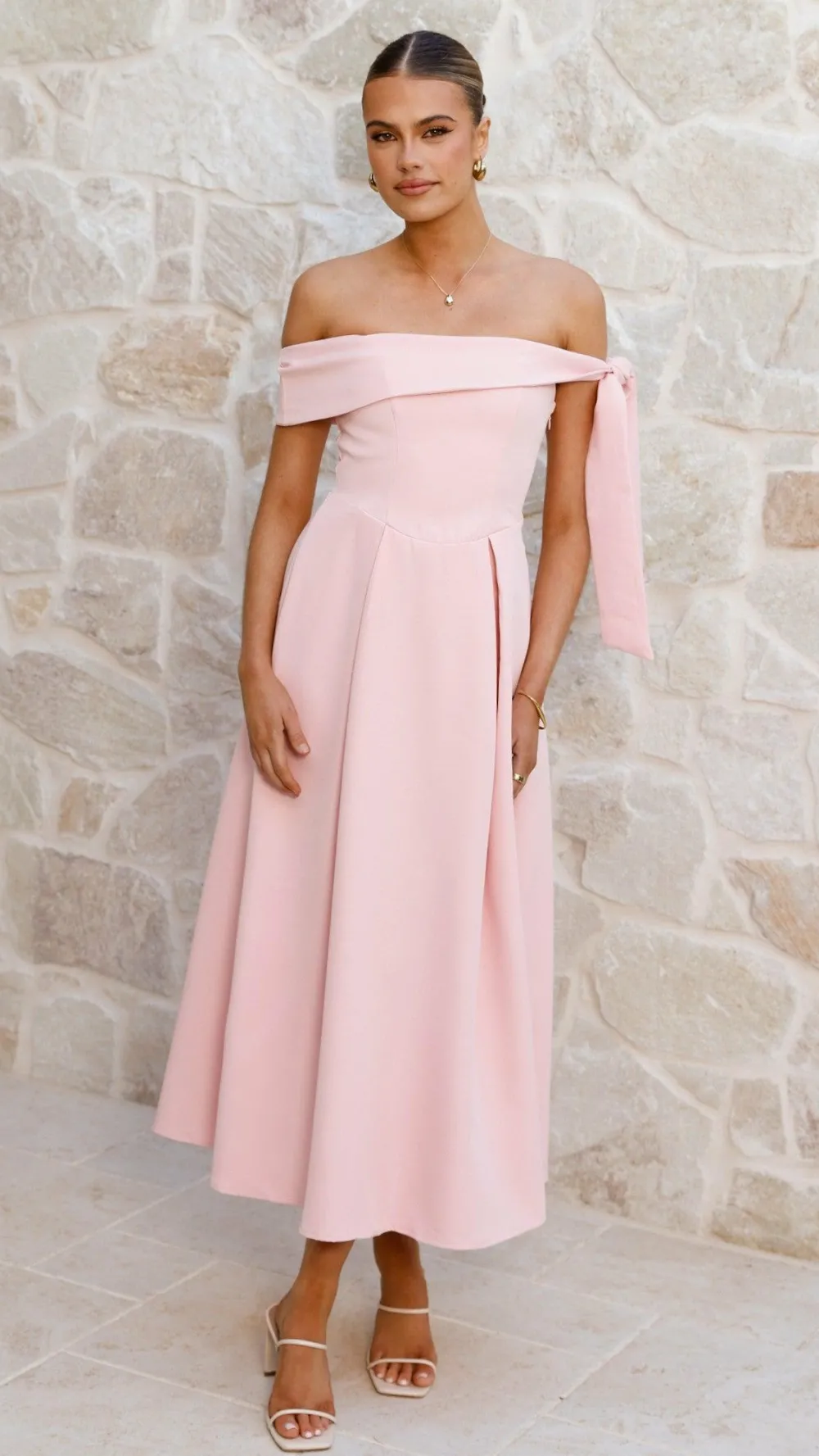 SASHA (BNE) Dresses|Midi^Bentley Off Shoulder Midi Dress - Pink