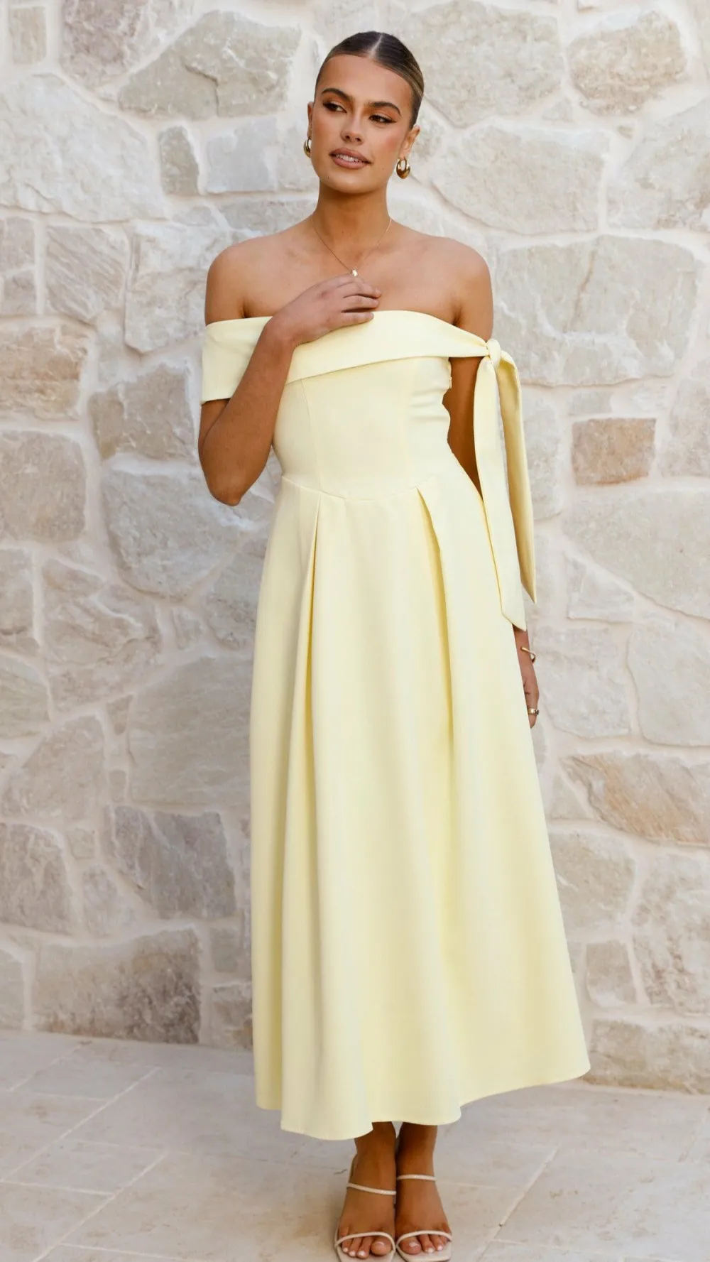 SASHA (BNE) Dresses|Midi^Bentley Off Shoulder Midi Dress - Lemon