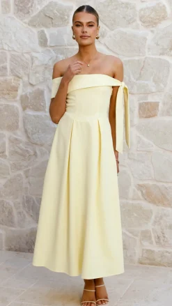 SASHA (BNE) Dresses|Midi^Bentley Off Shoulder Midi Dress - Lemon