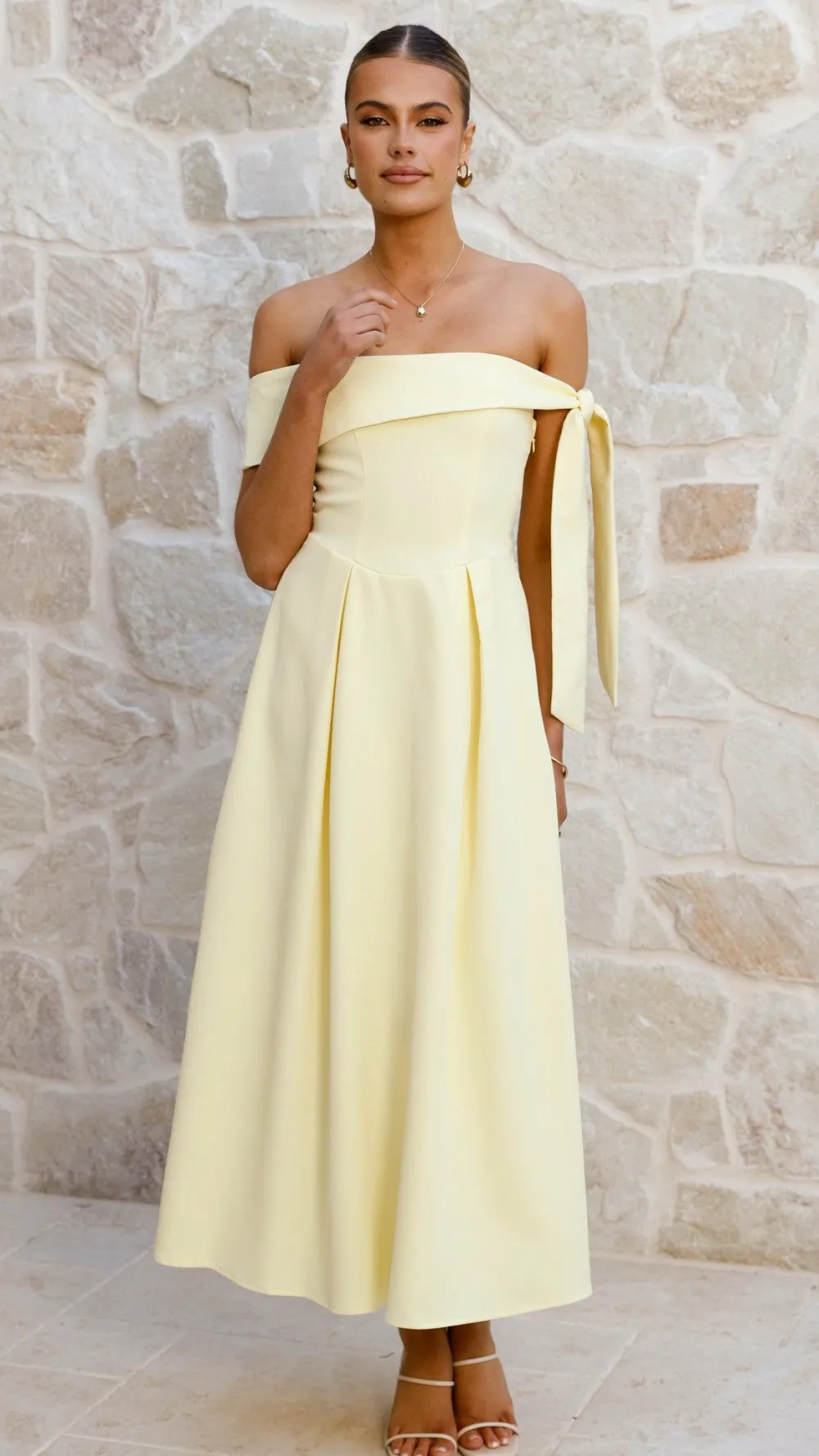 SASHA (BNE) Dresses|Midi^Bentley Off Shoulder Midi Dress - Lemon