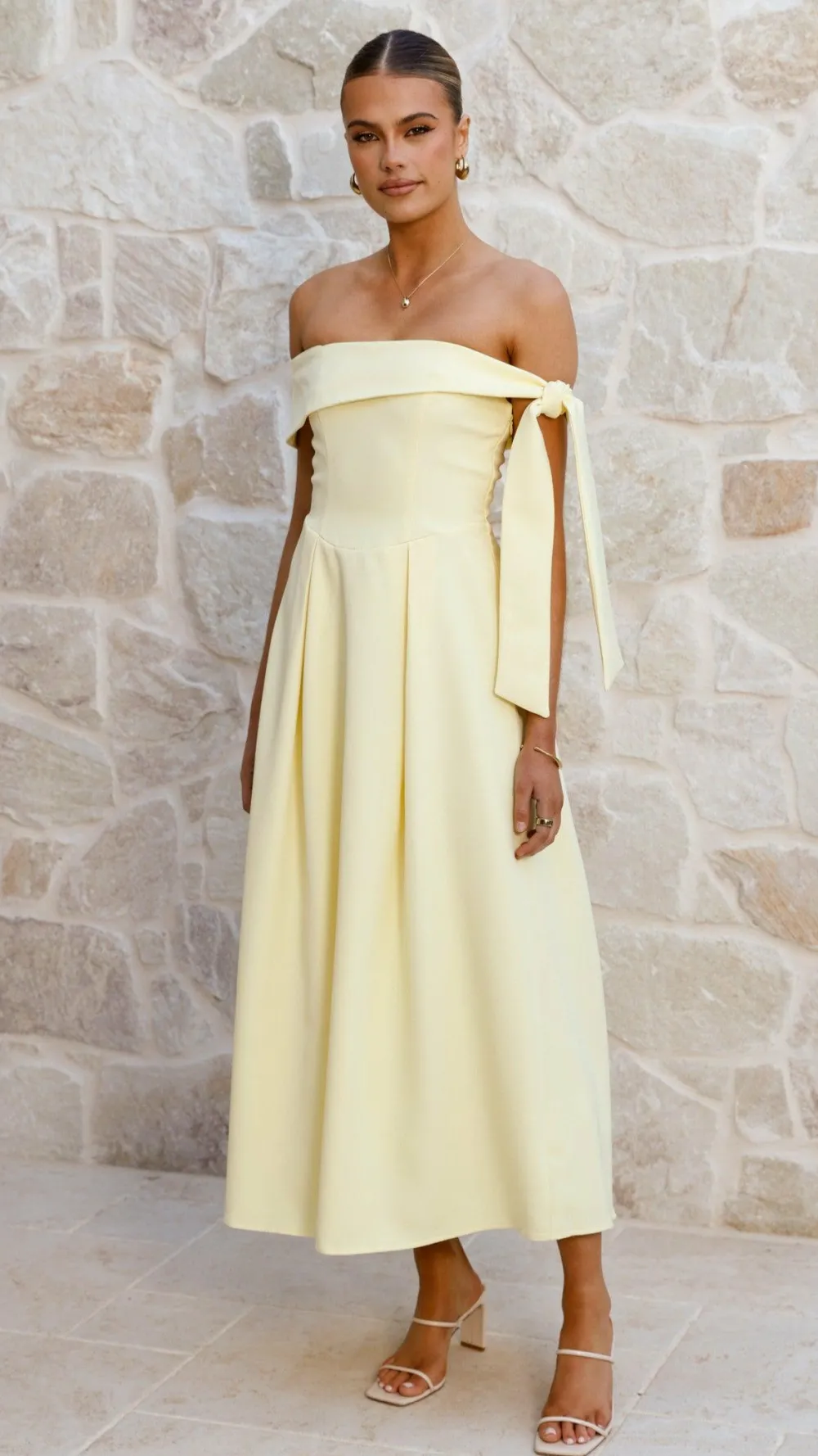 SASHA (BNE) Dresses|Midi^Bentley Off Shoulder Midi Dress - Lemon