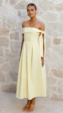 SASHA (BNE) Dresses|Midi^Bentley Off Shoulder Midi Dress - Lemon