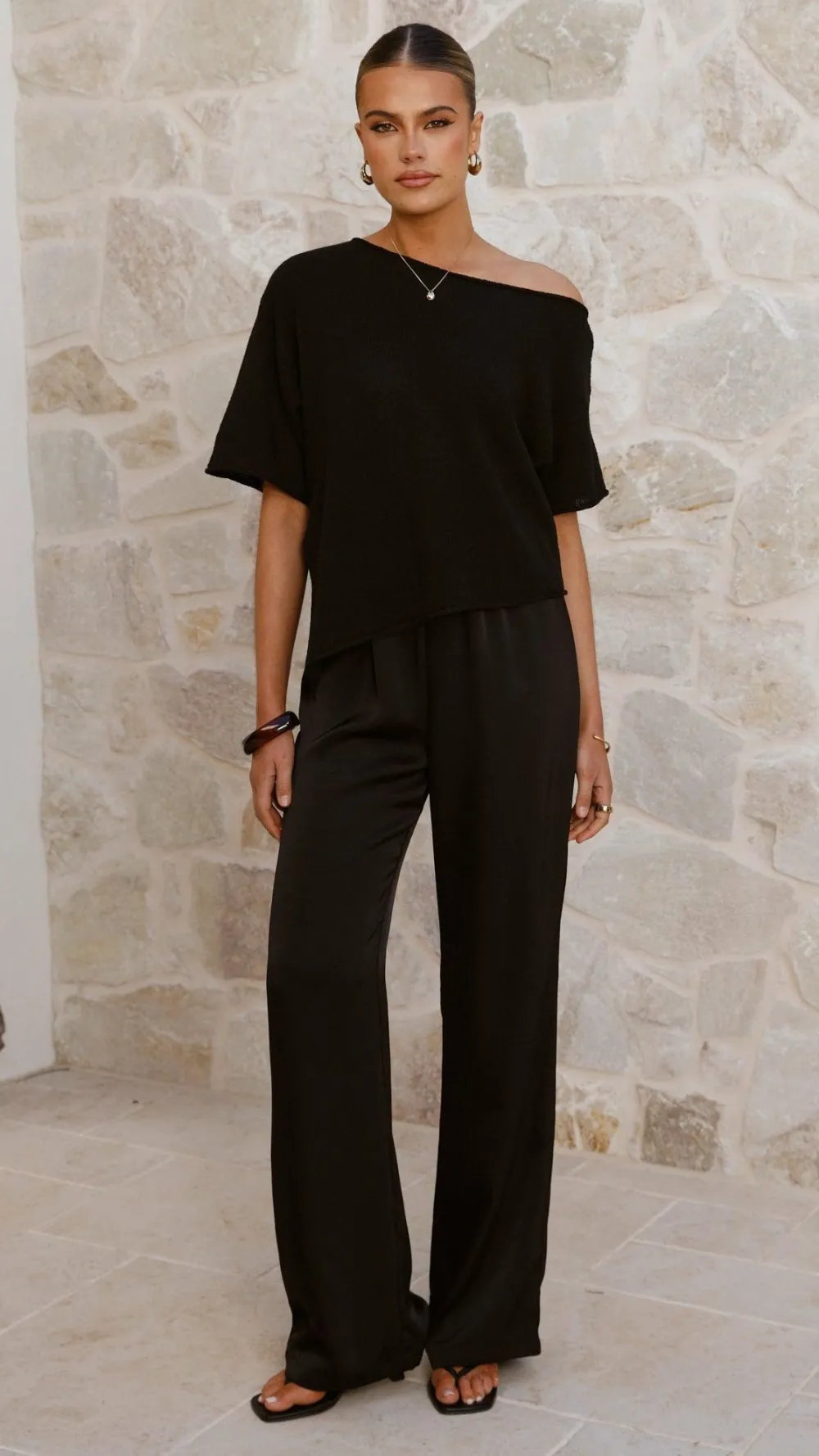 Fashion Allied Tops^Blair Off Shoulder Tee - Black