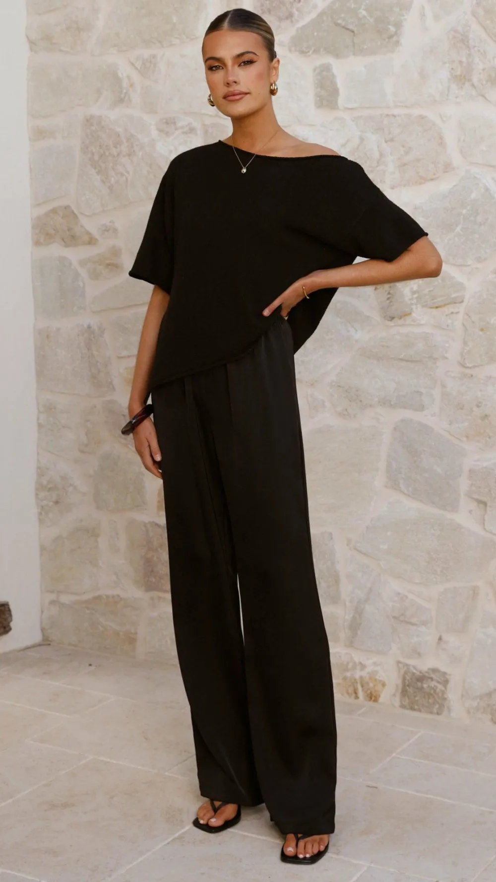 Fashion Allied Tops^Blair Off Shoulder Tee - Black