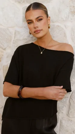 Fashion Allied Tops^Blair Off Shoulder Tee - Black