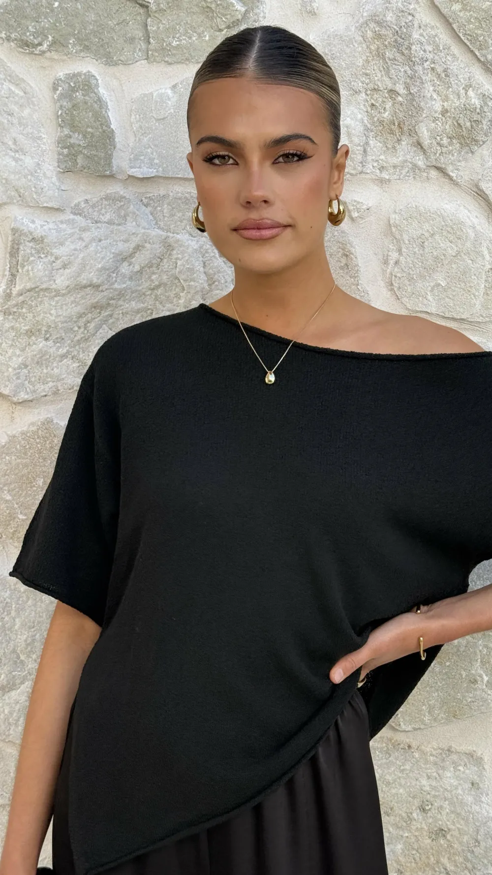 Fashion Allied Tops^Blair Off Shoulder Tee - Black