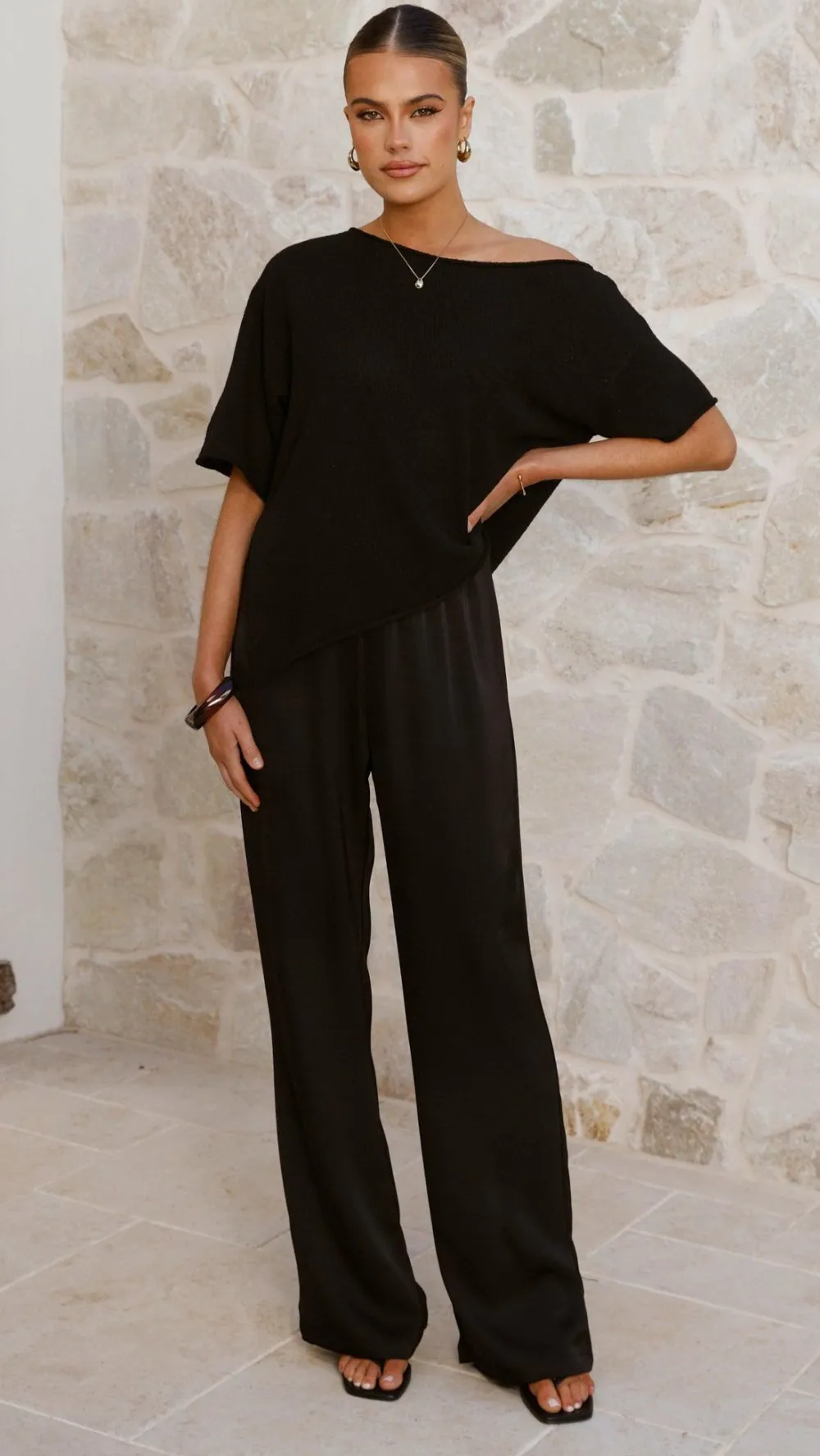 Fashion Allied Tops^Blair Off Shoulder Tee - Black