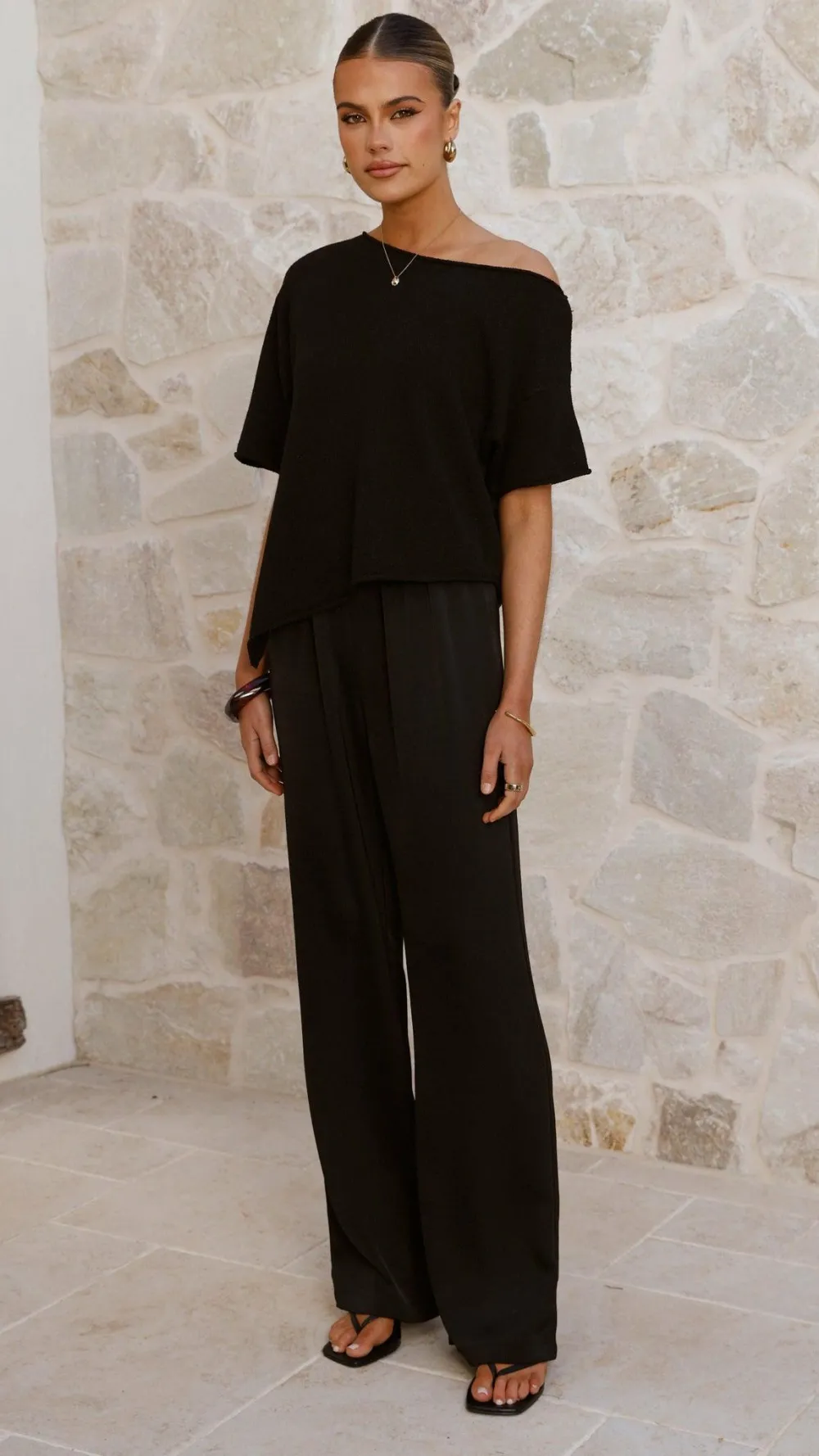 Fashion Allied Tops^Blair Off Shoulder Tee - Black