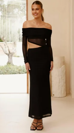 Sweet Acacia Dresses|Maxi^Blaire Off The Shoulder Maxi Dress - Black