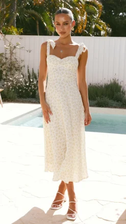 LILYWHYT Sale Dresses|Polo^Blakely Midi Dress - Lemon Floral