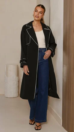 Style State Jackets|Outerwear^Blanca Trench Coat - Black