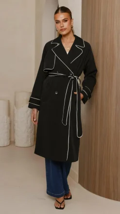 Style State Jackets|Outerwear^Blanca Trench Coat - Black