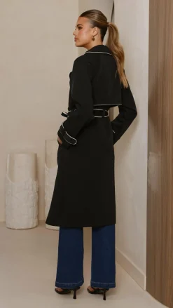 Style State Jackets|Outerwear^Blanca Trench Coat - Black