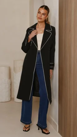 Style State Jackets|Outerwear^Blanca Trench Coat - Black